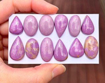 1pc 18-23mm Phosphosiderite Cabochon - Flatback oval round pink purple Freeform Gemstones - Jewelry supplies macrame wire wrapping E6-WE