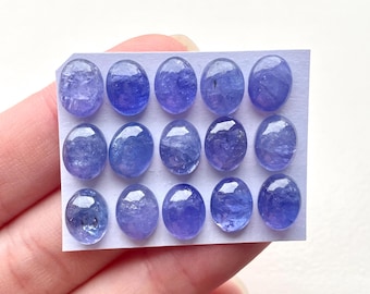 1pc 9x7mm Tanzanite oval Cabochon - Flatback Smooth 7x9 purple blue December birthstone Gemstone Ring Setting Bezel Silversmith Supplies E17