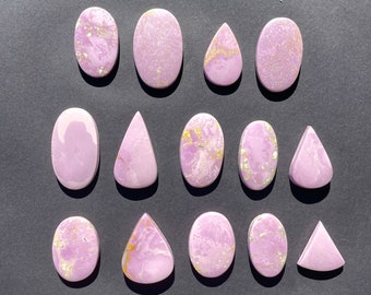 1x Phosphosiderite Flat back Cabochon, Polished oval teardrop pink purple Free form, Iron Phosphate Strengite mineral gemstones australia E5