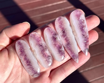 1x Amethyst in Quartz Cabochon - Flatback Unique Rare Natural Purple Gemstones - February birthstone boho jewelry macrame wire wrapping E19