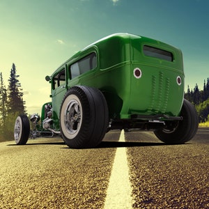 1928 Ford Tudor Sedan, Rear End - Art Print