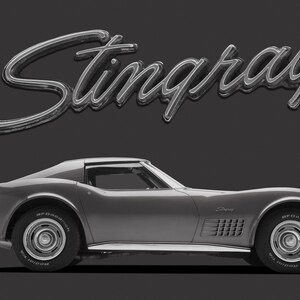1959 Stingray Racer-color Corvette Car Print, Bill 1959 Stingray Racer-color Corvette Car Print, Bill