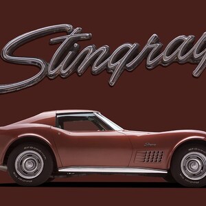 1959 Stingray Racer-color Corvette Car Print, Bill 1959 Stingray Racer-color Corvette Car Print, Bill