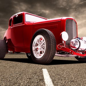1932 Ford 5 window coupe - Art Print