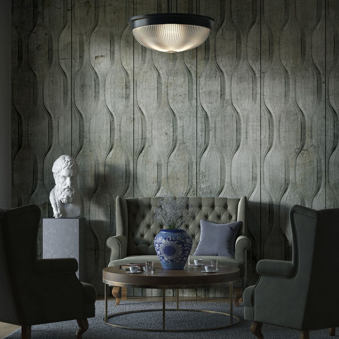 NORTON / Geometric Wallpaper, Unique Pattern, Vinyl, Wall Mural Decor ...