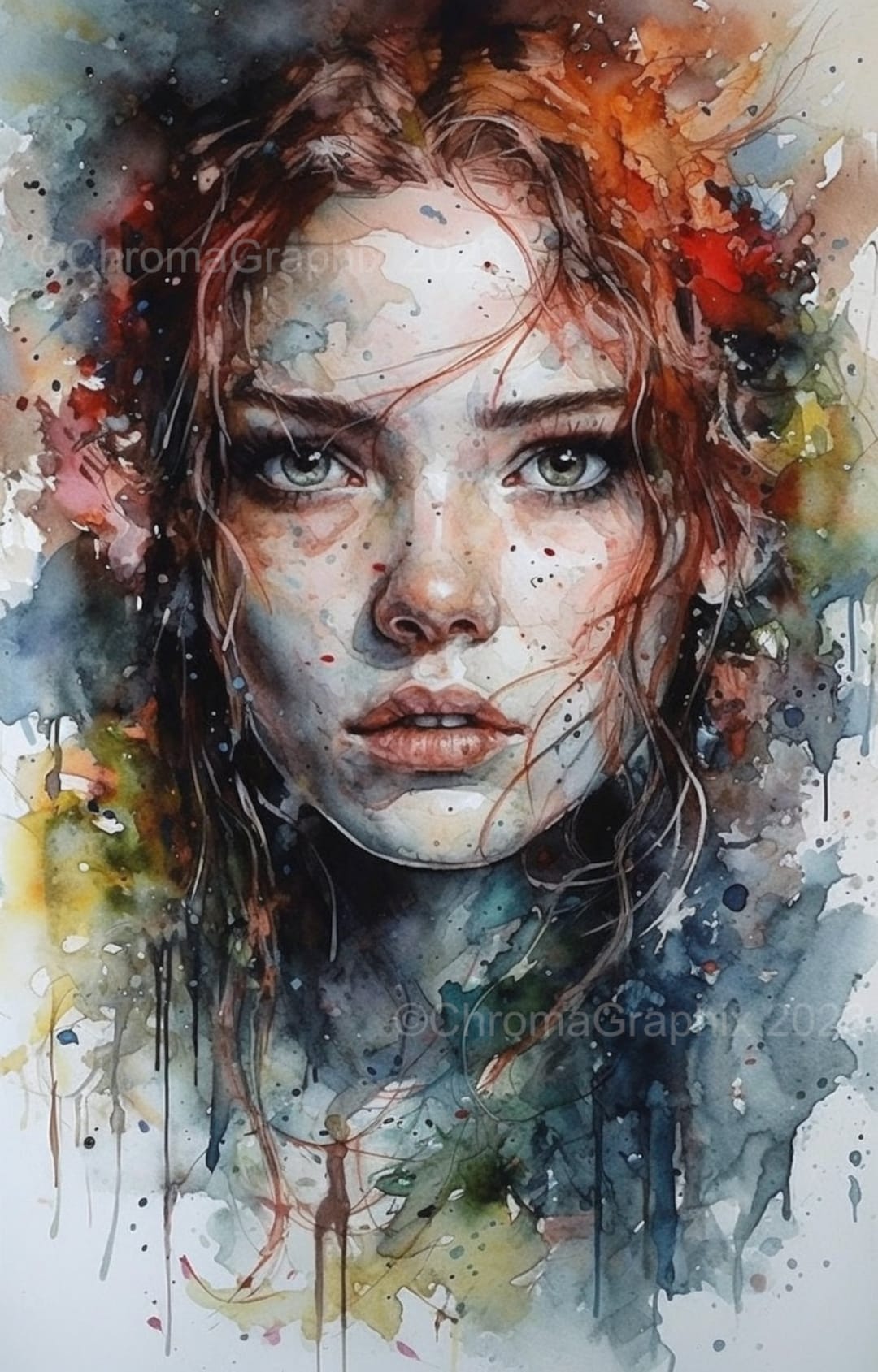 Abstract Painting Original Watercolor Colored Pencil Art Prints Wallpaper Wall Art Gifts