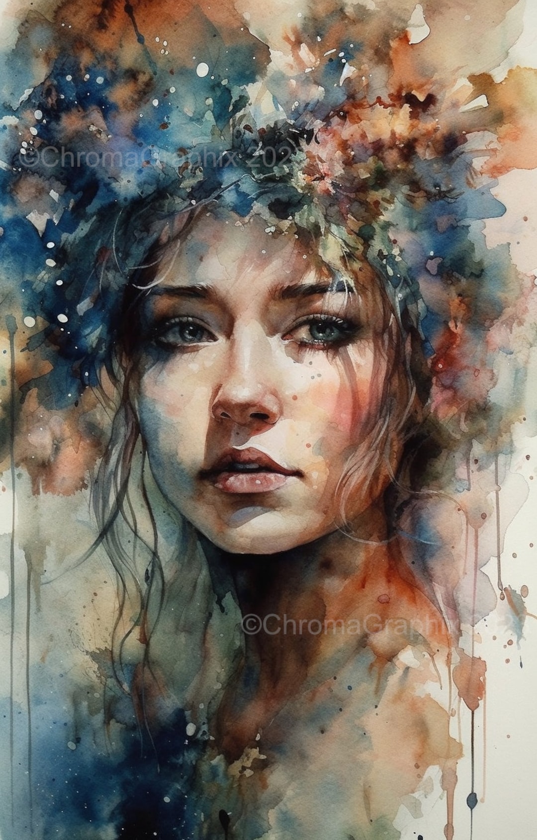 Abstract Painting Original Watercolor Colored Pencil Art Prints Wallpaper Wall Art Gifts