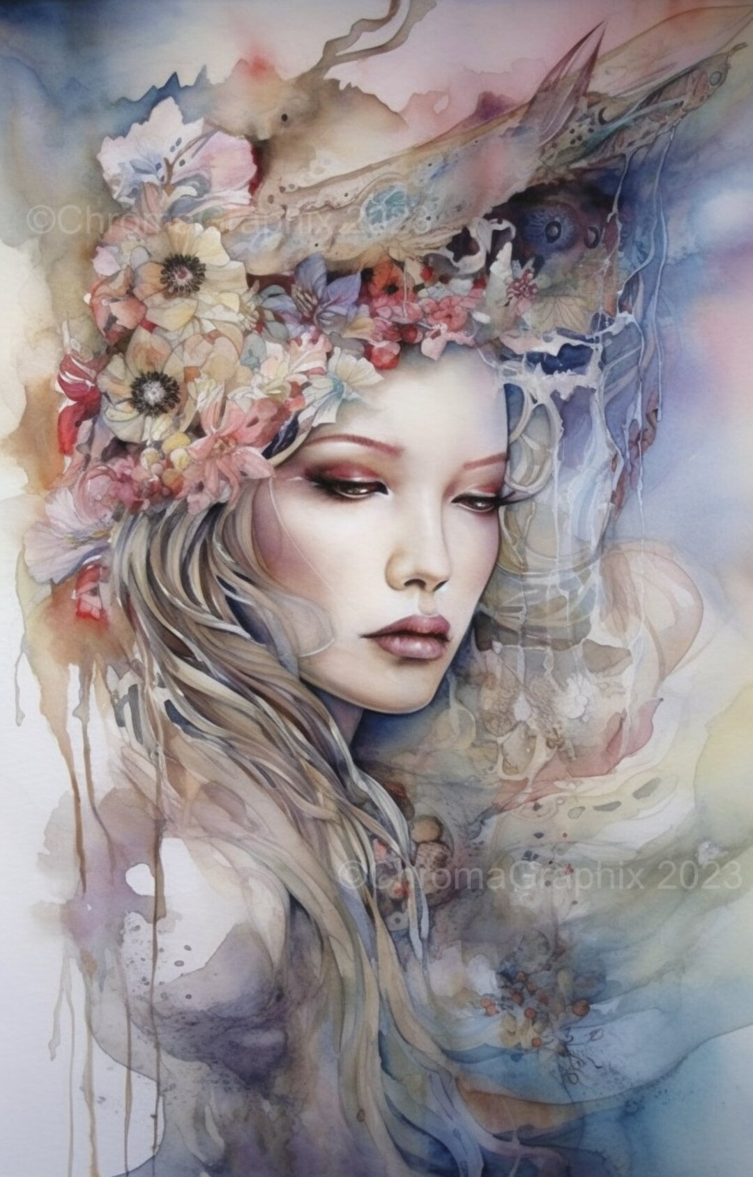 Abstract Painting Original Watercolor Colored Pencil Art Prints Wallpaper Wall Art Gifts