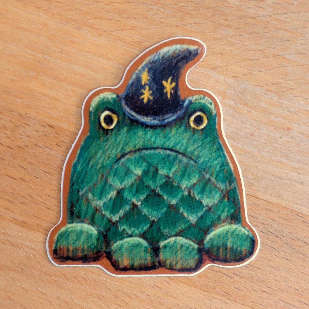 Wizard Frog - 5cm Glossy Vinyl Sticker - Etsy