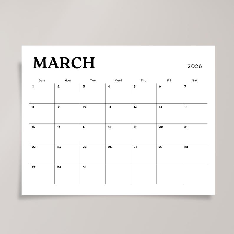 2026 Calendar 2026 Monthly Planner Printable PDF Download A4 Letter ...