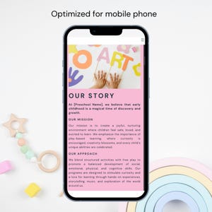 Preschool Canva Website Template Daycare Center Kids Education Center Webpage DIY Editable Website Canva Template Kindergarten Landing Page