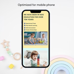 Kids Education Website Template for Preschool Website Design Kindergarten Landing Page Daycare Canva Website Template Early Education Center