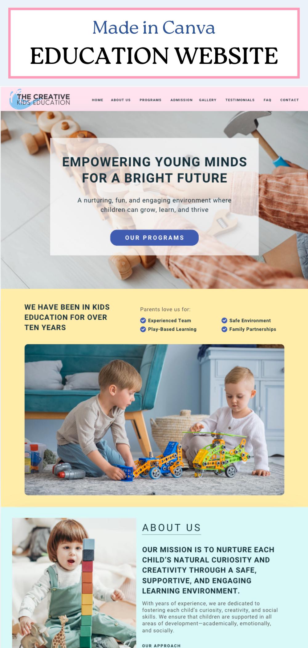 Kids Education Website Template For Preschool Website Design kids-education-website-template-for-preschool-website-design