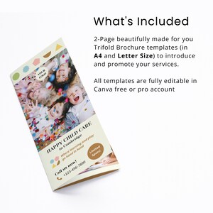 Trifold Brochure Template for Preschool Daycare Childcare Editable ...