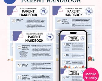 Vorschule für Eltern-Handbuchvorlage Bearbeitbare Kindertagesstätten-Richtlinien Canva-Vorlage Druckbare PDF-Bildung