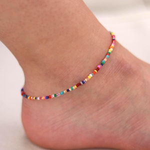 Buntes Fußkettchen | Candy Walk | bunte Fußkette | Sommerkette Fuß | Perlenkette | Unisex | Kette bunt | Boho | Beach | Festival