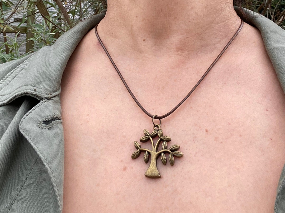 Necklace Tree Pendant Trees Chain Bronze Nature Plant Plants Etsy