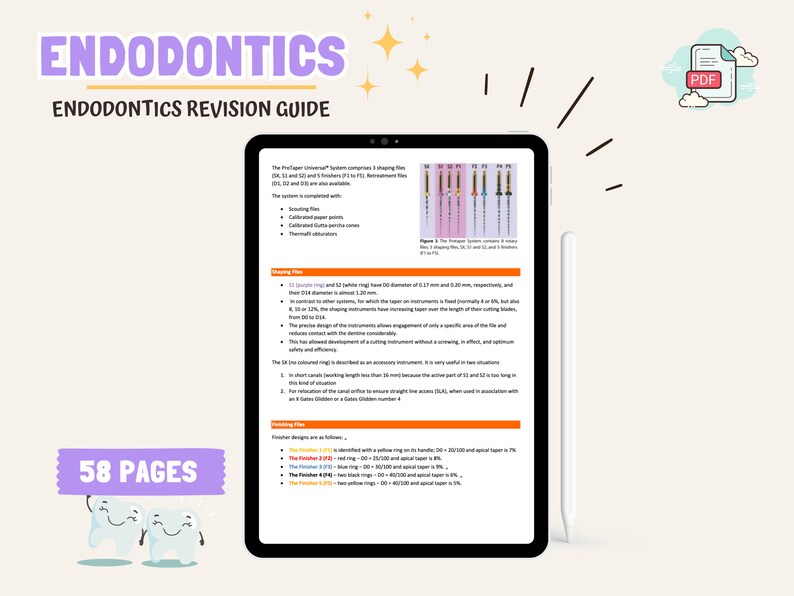 Endodontics Revision Guide Dental Student Cheat Sheets Dental Hygienist