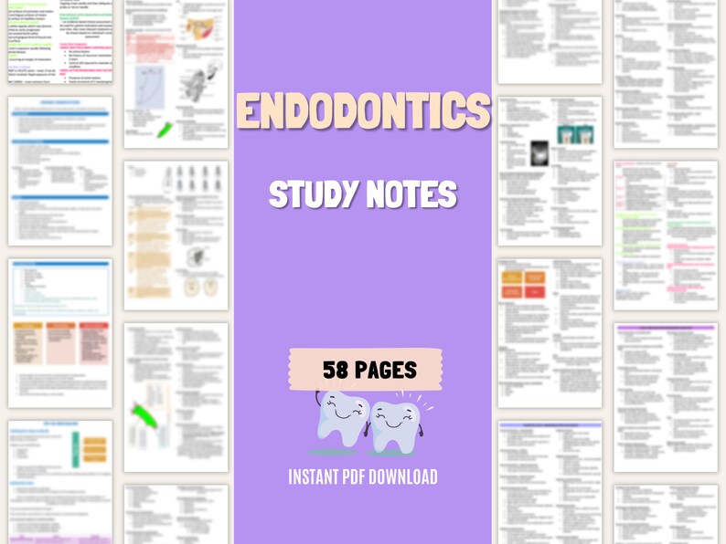 Endodontics Revision Guide Dental Student Cheat Sheets Dental Hygienist