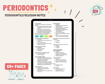 Periodontics revision guide | Dental Student study notes | Dental hygienist and therapist study guide | Dental school revision | Nursing