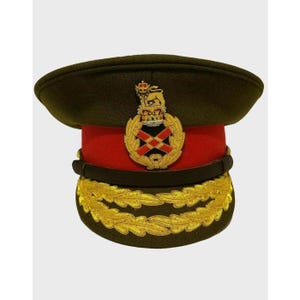 British-Style Officer&#39;s Visor Cap - Field Marshal Reproduction Schirmmutze - Military Dress Hat for Collectors & Theater