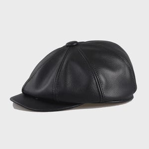 100% Genuine Leather Men’s Newsboy Flat Cap – Gatsby Ivy Golf Cabbie Hat – Vintage Driving & Casual Wear Ascot Newsboy Ivy Hat