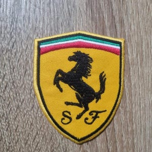 Ferrari Racing Team 4-Inch Embroidered Motorsport Patch – Perfect for Jackets & Hats
