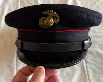 個人装備 1917s usmc rubber hat Post WW1 1920s USMC Doughboy Garrison Cap - Named: Rudolph