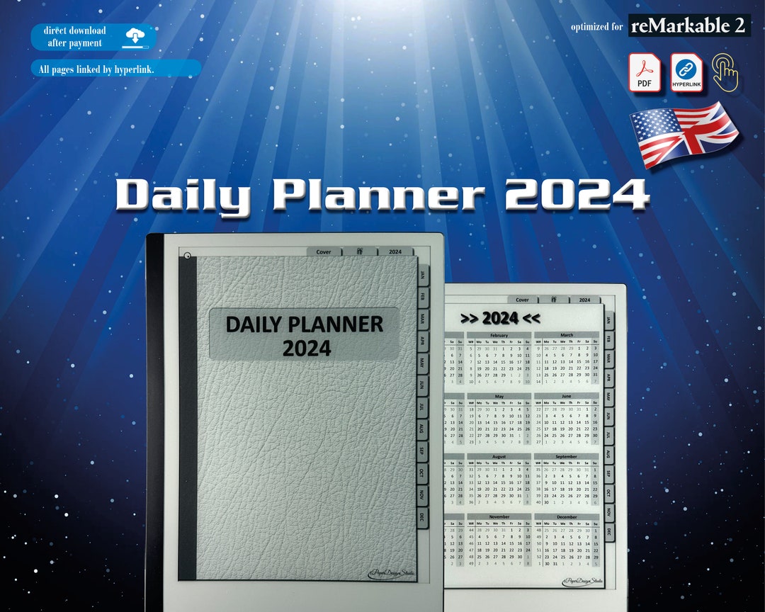 Remarkable 2 Daily Planner 2024 Annual Calendar Monthly Calendar ...