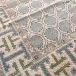 Hand-Knotted Oushak Wool Rug: Oriental Style Turkish Carpet, 8x10