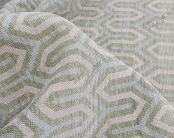 Modern Green Geometric Rug | Hand-Knotted Wool Area Carpet | Ivory & Sage Patterned Contemporary Rug | 8x10 Minimalist Living Room Rug