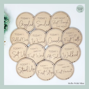 Bebé desarrollo hito SVG archivo digital archivo Glowforge SVG láser digital corte archivo DIY bebé hito mes svg bebé primer año svg