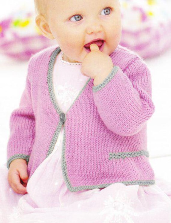 Easy Knit Baby Girls Peplum Cardigan Jacket 16-26