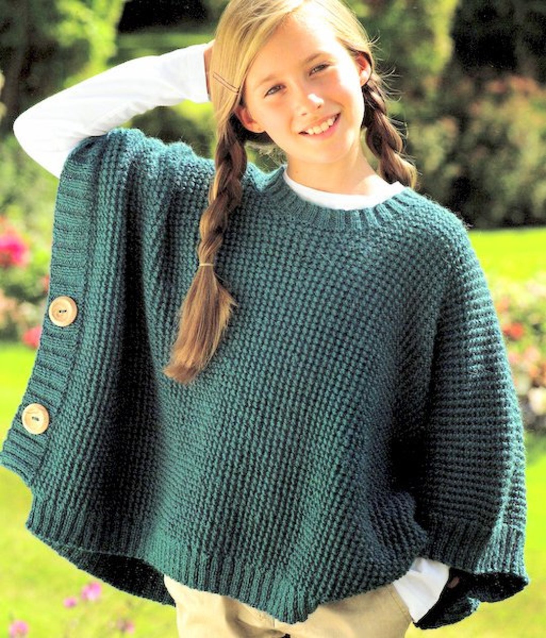 トップス nuyuh rib knit poncho one piece Poncho with rib details and a round neck - Beige - Sz. XS