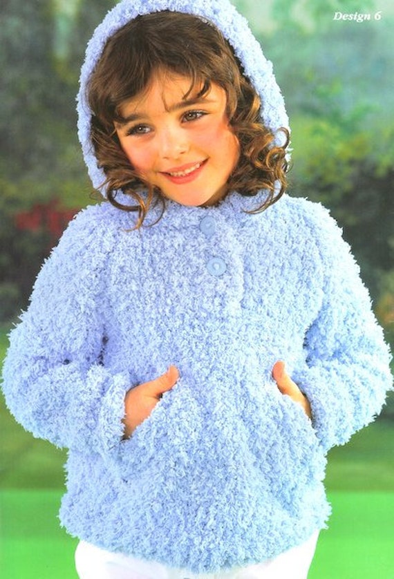 Sweater Hood Hoodie Pockets Zip or Button Boys Girls 22