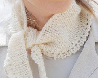 Very Easy Scarf Marple Neckwarmer Accessories in Garter Stitch  - 4 Ply Knitting Pattern PDF Instant download