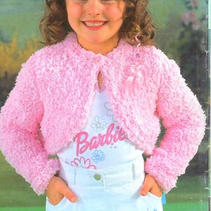 Girls Bolero Long or Short Sleeve  22&quot;-30&quot; ~ 2 - 11 Years ~ Aran 10 Ply Worsted Knitting Pattern pdf Instant Download