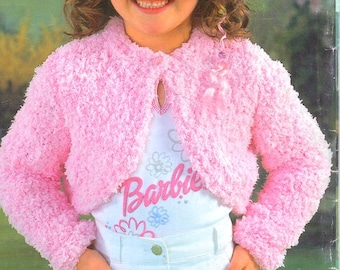 Girls Bolero Long or Short Sleeve  22"-30" ~ 2 - 11 Years ~ Aran 10 Ply Worsted Knitting Pattern pdf Instant Download