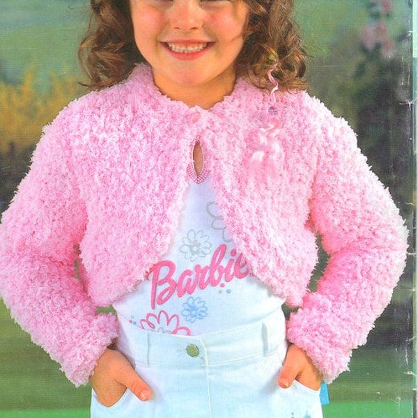 Girls Bolero Long or Short Sleeve  22"-30" ~ 2 - 11 Years ~ Aran 10 Ply Worsted Knitting Pattern pdf Instant Download