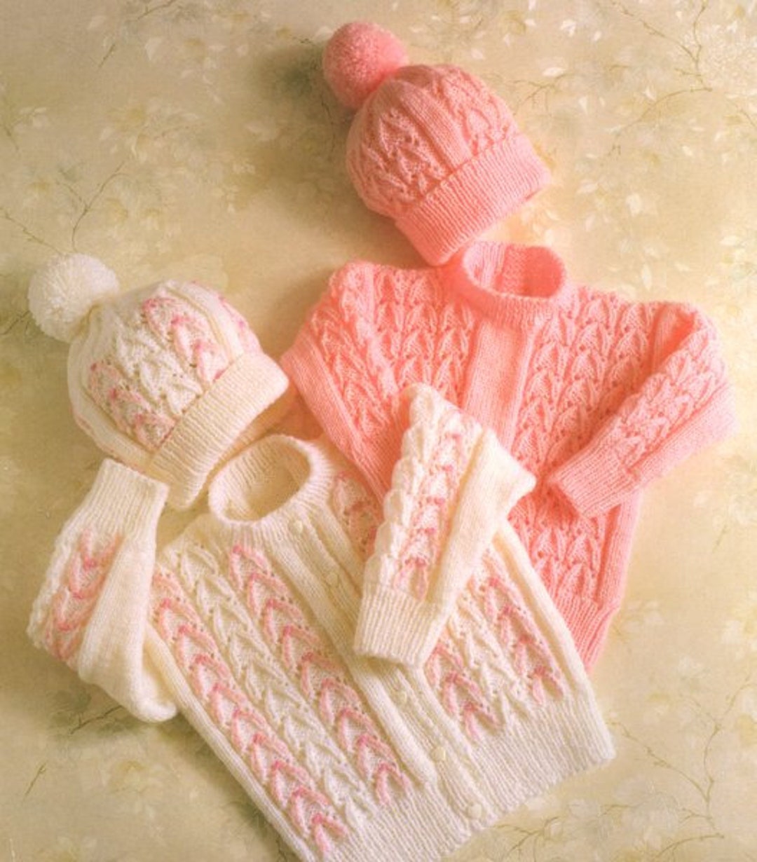 Easy Knit Baby Jacket Cardigan & Bobble Hat Patterned Boys Girls 2026