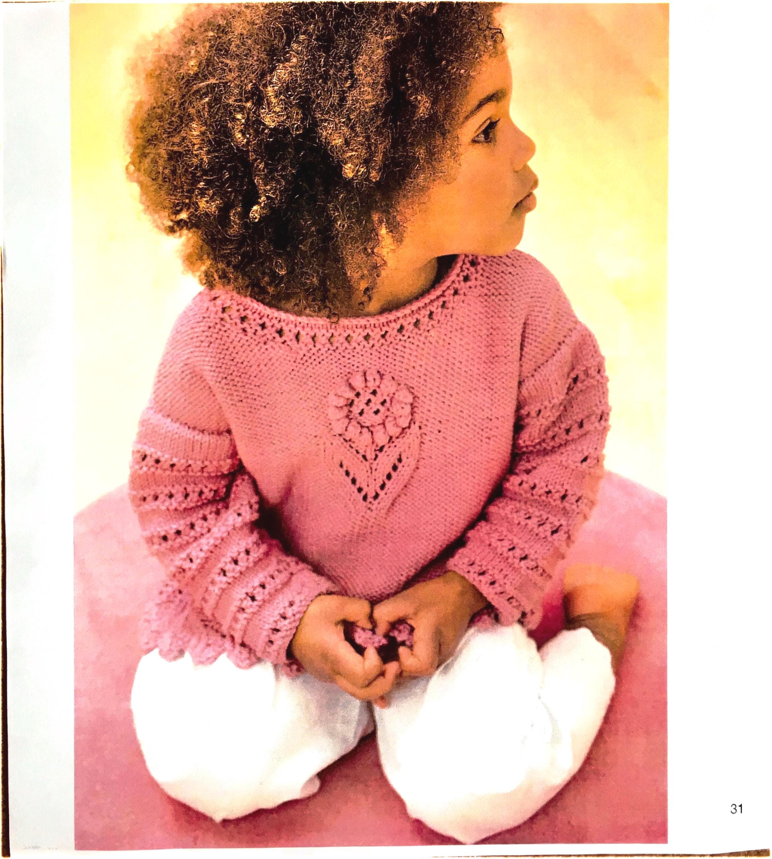gain tip Design Shaggy Rude Knit Mサイズ Girls Round Neck Lacy Sweater Flower Motif 22-28