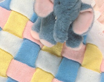 Baby Entrelac Blocks Pram Blanket Cover Afghan Finished Size 19 x 29 ins ~ DK 8 Ply Light Worsted Knitting Pattern PDF Instant Down load