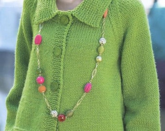 Easy Knit Woman's Chunky  Jacket Cardigan With or Without Collar 32" -44" ~ Chunky Bulky Wool 12 Ply Knitting Pattern PDF Instant download