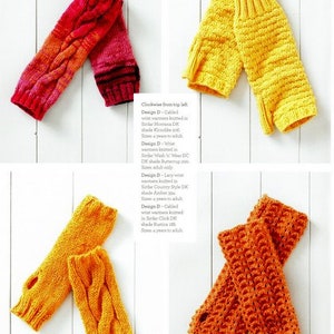 Family Wrist Warmers Lacy Plain Cabled Stripe Basketweave Plain Long Short ~ DK 8 Ply Light Worsted  Knitting Pattern pdf Download