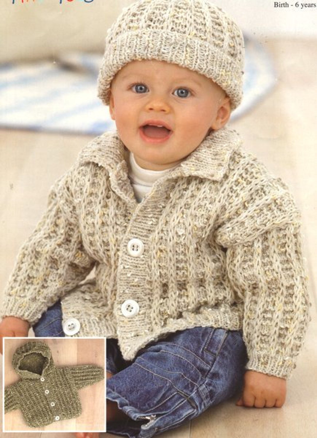 thumbnail image 2 of Baby Jumper/Sweater & V-Neck Cardigan Knitting Pattern – Sizes 12 To 22 (BC8) 2 of 5