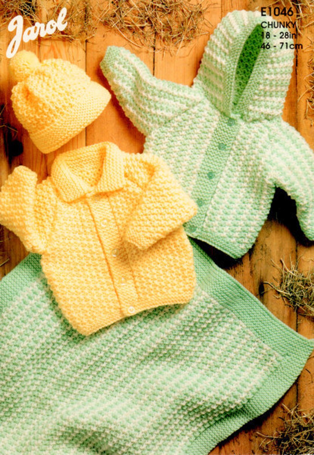 Easy Jacket Collar Hood Hat Blanket One or Two Colour Moss Stitch