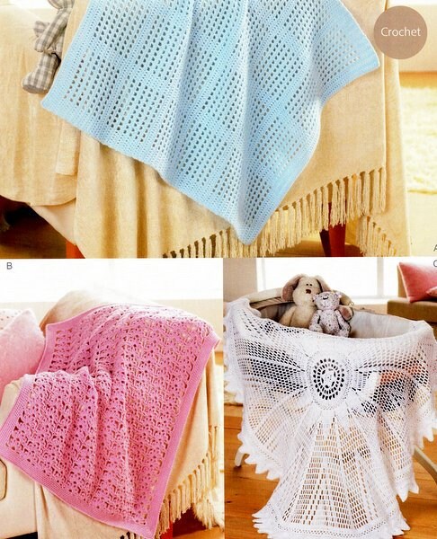 Baby Blankets Squares Flowers Circular Shawl Christening Pram Cot DK 8 Ply Light Worsted Crochet Pattern PDF Download Etsy Canada