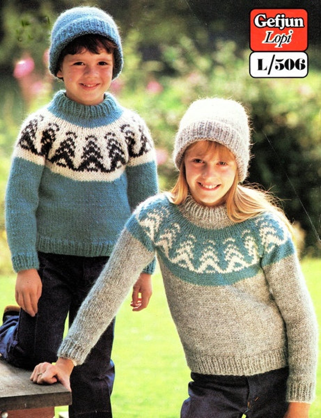 Childrens Yoked Lopi Fair Isle Icelandic Nordic Sweater Jumper