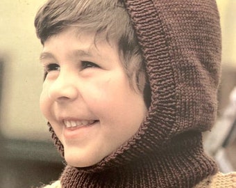 Easy Balaclava Hat Fits 4 - 15 Years Boys Girls ~  DK wool 8ply Light Worsted Knitting Pattern pdf  Download