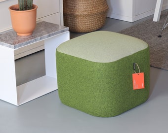 Pouf in Virgin Wool - Green